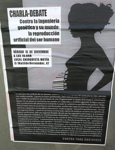 Los anarquistas madrileños debaten el espeluznante futuro de la reproducción artificial