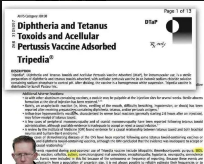 Testimonio de médico asesor del gobierno y prospecto de vacuna prueban que producen autismo