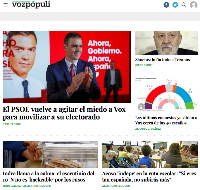 El CIS del PSOE, a punto de dar el resultado final de las elecciones 10-N; Indra se pone la venda antes de la herida, aduciendo que lo «hackeable» son los resultados provisionales