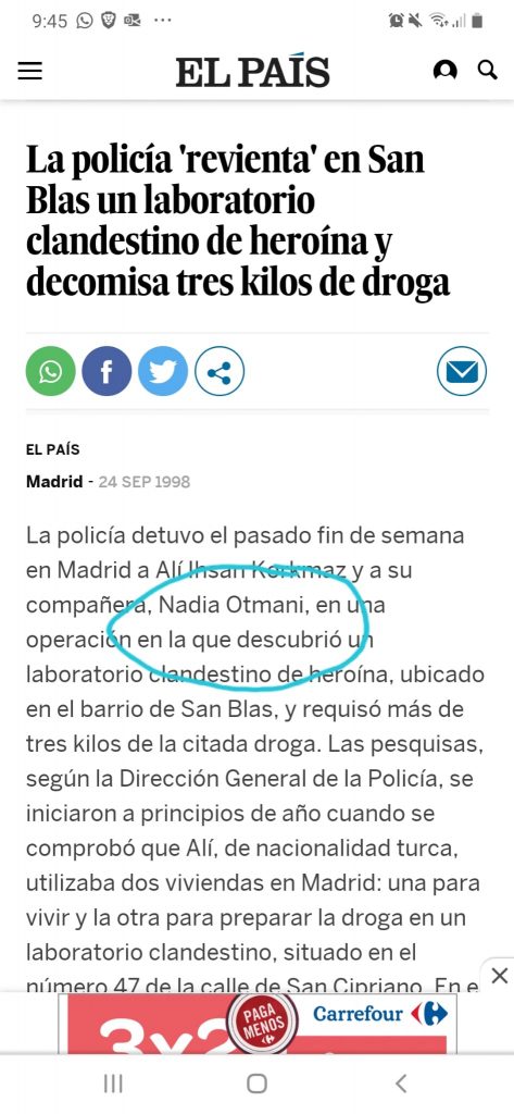 La marroquí que hizo el escrache a Ortega Smith en el Parlamento de Madrid durante el día de la «violencia de género» fue herida en tráfico de drogas, no por machismo