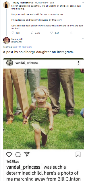 La foto de la hija adoptada de Spielberg huyendo de Bill Clinton cuando era niña