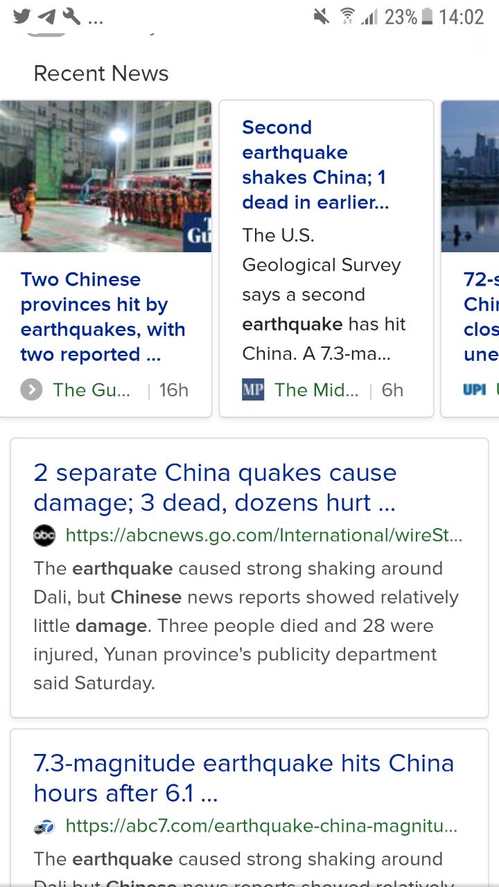 14 terremotos en China en las últimas 16 horas